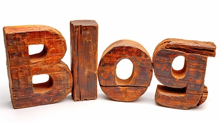 Image showing The word Blog created in Cinnamon Typography.