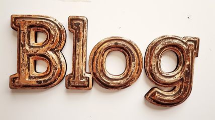 Image showing The word Blog created in Copperplate Calligraphy.