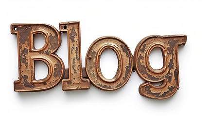 Image showing The word Blog created in Copperplate Calligraphy.