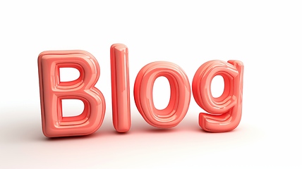 Image showing The word Blog created in Coral Letters.