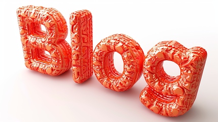 Image showing The word Blog created in Coral Letters.
