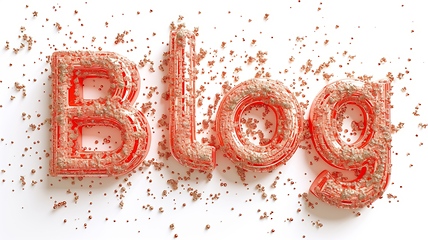 Image showing The word Blog created in Coral Letters.