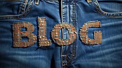 Image showing Denim Blog concept creative art poster.