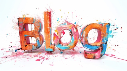 Image showing The word Blog created in Digital Collage.