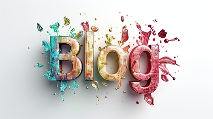 Image showing The word Blog created in Embossed Calligraphy.