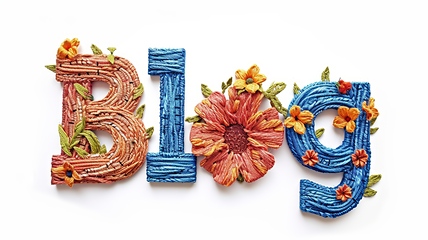 Image showing The word Blog created in Embroidery Lettering.