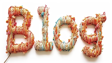 Image showing The word Blog created in Embroidery Lettering.