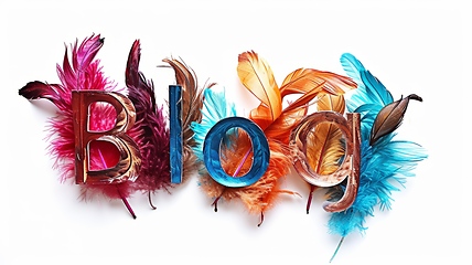 Image showing The word Blog created in Feather Letters.