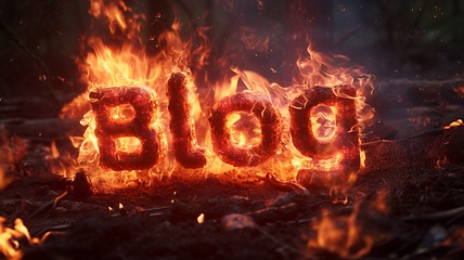 Image showing Fire Blog concept creative art poster.