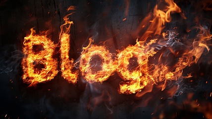 Image showing Fire Blog concept creative art poster.