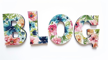Image showing The word Blog created in Floral Lettering.