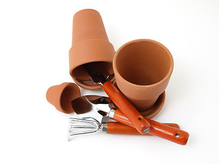 Image showing Tools and Starter Pots