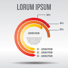 Image showing Infographic chart, report and design for presentation with data analytics, seo information or statistics. Illustration, kpi growth or template with labels isolated on a png transparent background