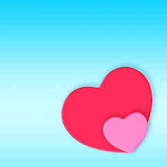 Image showing Illustration, heart and creative symbol for care or devotion, sign and blue background. Shape, romance and sketch for valentines day celebration, icon and abstract art for support or peace emotion