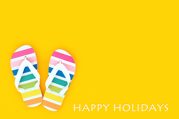 Image showing Rainbow Flip Flops for Happy Holidays