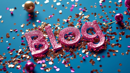 Image showing Glitter Blog concept creative art poster.