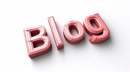 Image showing The word Blog created in Isometric Design.