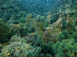 Image showing Ciudad Perdida, ancient ruins in Sierra Nevada mountains. Santa Marta, Colombia wilderness