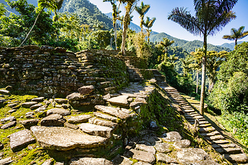 Image showing Ciudad Perdida, ancient ruins in Sierra Nevada mountains. Santa Marta, Colombia wilderness