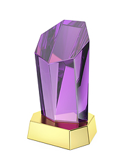 Image showing Purple obelisk crystal trophy