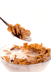 Image showing cornflakes with milk in a bowl