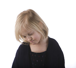 Image showing Sad Child in a Black Dress