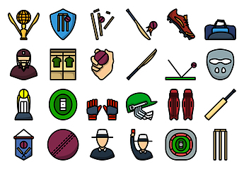 Image showing Cricket Icon Set