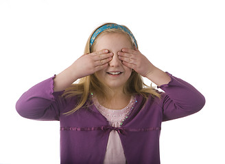 Image showing Girl Covering Eyes