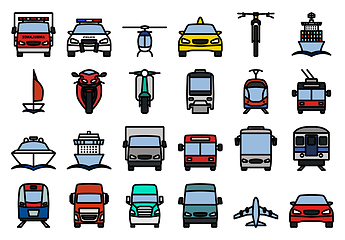 Image showing Transport Icon Set