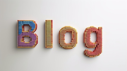 Image showing The word Blog created in Pixel Art.