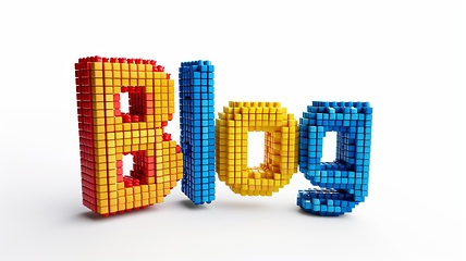 Image showing The word Blog created in Pixel Art.