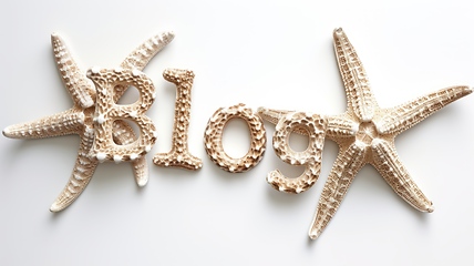 Image showing The word Blog created in Starfish Shell Letters.