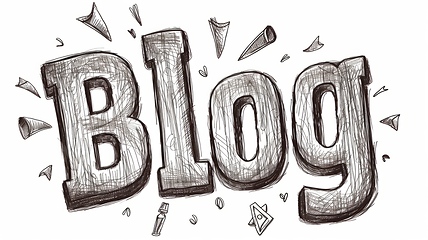 Image showing The word Blog created in Stippling.