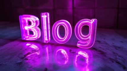 Image showing Violet LED Blog concept creative art poster.