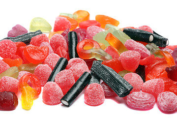 Image showing colored candies over white background