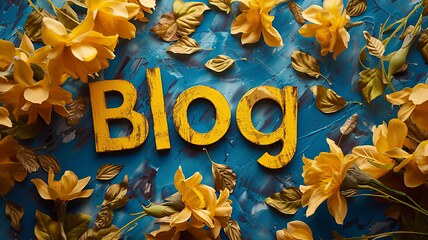 Image showing Yellow Blog concept creative art poster.