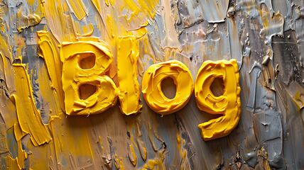 Image showing Yellow Blog concept creative art poster.