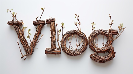 Image showing The word Vlog created in Maple Twig Letters.