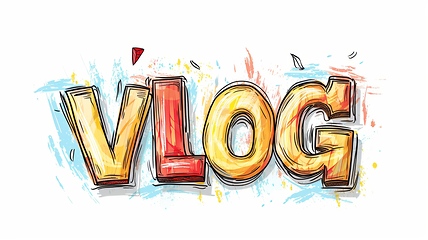 Image showing The word Vlog created in Minimalist Drawing.