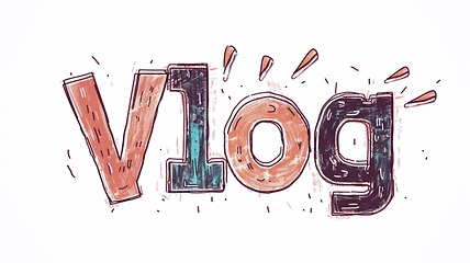 Image showing The word Vlog created in Minimalist Drawing.