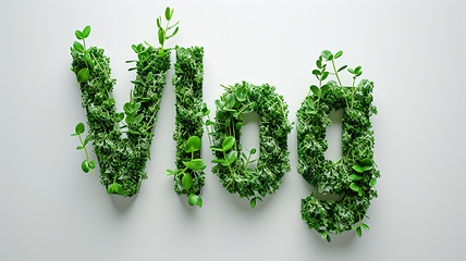 Image showing The word Vlog created in Mint Typography.