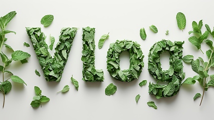 Image showing The word Vlog created in Mint Typography.