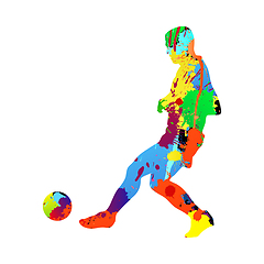 Image showing Soccer (Football) Player Silhouette