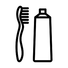 Image showing Toothpaste And Brush Icon