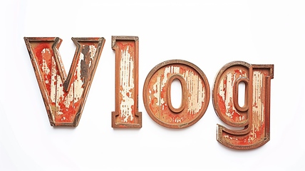 Image showing The word Vlog created in Art Deco Typography.