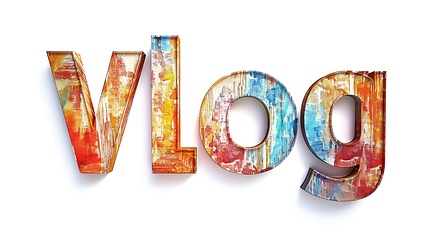 Image showing The word Vlog created in Art Deco Typography.