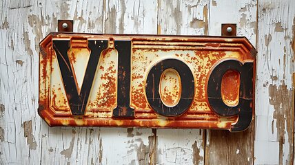 Image showing The word Vlog created in Art Deco Typography.