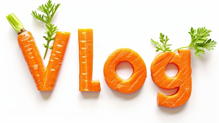 Image showing The word Vlog created in Baby Carrot Typography.