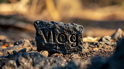 Image showing Basalt Stone Vlog concept creative art poster.