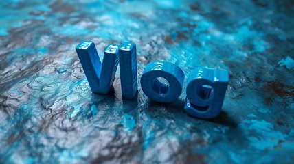 Image showing Blue Vlog concept creative art poster.